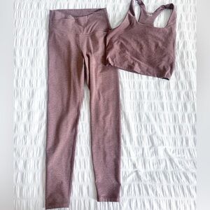 Old Navy Matching Set Warm Taupe Brown Workout XS Small Crop Tank Brown Leggings